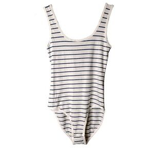 Ralph Lauren Denim & Supply Breton Stripe Bodysuit Nautical Coastal Sailor S NWT